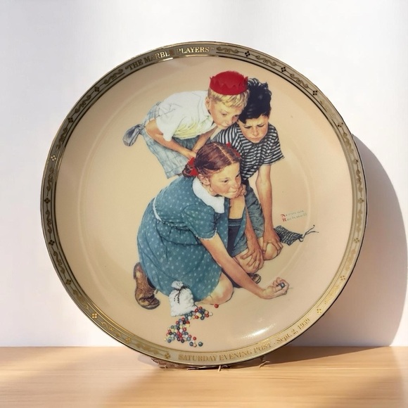 Islandia International Collectible Plate Depicting “The Marble Players” - Picture 4 of 9